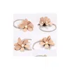 Hårtillbehör 1PC Girls Three Floral Scrunchy Elastic Bands Flower Rubber Rings Rings Rings Ornament för Womens1318817 Drop Delivery Bab Otnxb