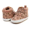 JLONG TODDLER mjuk anti-halk Sole Pu Warm Shoes Baby Boys High-Top Sneakers Nyfödda Crib First Walker 0-18 månader