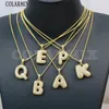 Chaînes 10pieces Belle zircone Ballon Letter Pendant Collier Gold plaqué Alphabet Women Chain Party Gift 52839