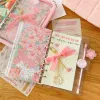 Notebooki A6 Notebooki Sakura Zepip Binder Diary Notebook Zestaw Kawaii Journal Note Książka Cherry Blossoms Binder Journals Book Pigryweria