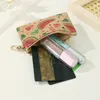 Dhl300pcs madeni para çantaları kadın mantar deri meyve geometri baskı verileri kablosu anahtarlık ile kısa cüzdan