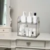 Storage Boxes Desktop Rack Organizer Clear 2 Tier Cosmetic Stationery Holder For Bathroom Office Kitchen Bedroom Tabletop