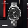 腕時計2023新しいPagani Design Mens Top Luxury Automatic Quartz Timing Code Wathproof Sportsステンレス鋼の時計の再配置