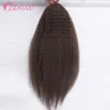 PLADIO Kinky Straight Drawstring Ponytail Extensions Human Hair 90-120 Gram Krullende paardenstaart Afro Clip in Remy Hair Extensions