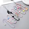 Ny koreansk mobiltelefon Lanyard Charm Strap Chain Mobiltelefon hängande telefonfodral Keychain Rand Anti-Lost Handmade Cord Symle