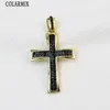 Collares colgantes 10 Zirconia Cross Charms Alta calidad Religión Joyería Accesorios gruesos 60415