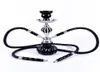 Double tuyaux de narguilé Travel Shisha Pipe Set Nargile Chicha Narguile EXCHETO avec bol Pungs de charbon de bois en métal Fumer Pipe C03126443435