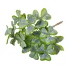 Flores decorativas Plantas artificiales Hojas de decoraciones de fiestas de paisaje verde Tallos de decoraciones de ramas Bouquet Shamrock Diy E9Z5