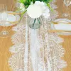 10FT Embroidered Floral Lace Table Runner Vintage White/ Black Wedding Dining Table Decorations Table Cover For Wedding Party
