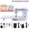 Mini Sewing Machine Portable Multi-functional Double Needle Electric Household Knitting DC Foot With Night Light