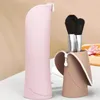 Sacs de rangement Makeup Brush Organisateur Sac de cosmétique en silicone vertical imperméable avec fermeture à la fermeture éclair pour les voyages à domicile