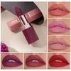 Matte Lippenstift feuchtigkeitsspendende vegane Make -up kosmetisch 6 Farben Einfacher luxuriöser nackt langlebig rot für Frauen