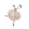 Élégant danse ballet fille danseuse cristal broches pour les femmes sport coloré en strass bijou corsage épingle bijoux de mariage cadeau