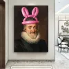 Rolig förändrad konsttryck affisch King Henri IV av Frankrike Rabbit Ears Canvas målar Renaissance Portrait Wall Art Home Decor