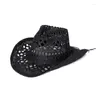 Berets Fashion for Sun Visor Hat Western Cowgirl Faltbare Cowboy Sonnenschatten Strohhalm Frauen im Freien Gartenarbeit