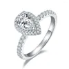 Anelli a grappolo wuiha scintilla 925 argento sterling tutto anello di fidanzamento del matrimonio diamanti per le donne