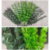 Flores decorativas 3 piezas ABS ABS planta falsa de alambre de hierro hojas artificiales adorno