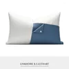 Pillow Decorative Solid Blue Cover For Living Room Cotton Leather Patchwork Sofa Pillows Ornamental Ramadan Outdoor Pillowcase