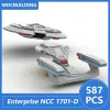USS Enterprise NCC 1701-D Playset Model MOC Building Bluki DIY Zgromadzenie Cegły Space Educational Creative Xmas Prezenty 587pcs