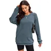 Women's T Shirts Casual Style Oversize Solid Color Pullover Fall-Winter 2024 gängad stickad långärmad tröja kvinnor grossist