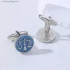 Cuff Links Cufflinks For Mens Man Scales of Justice Blue Enamel Balance Court Cuff Links Law Scales Jewelry Gift For Lawyer Judge Y240411