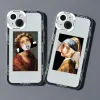 Art Aesthetic David Mona Lisa Téléphone Case pour iPhone 15 13 14 12 11 Pro Max Mini XR XS MAX SE 8 Plus Couvertures en silicone douce claire