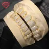 S925 실버 랩퍼 보석류 벌집 설정 grillz for Teath Custom Gold Color VVS Moissanite Grillz