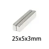 25x3x3mm 25x5x2 25x5x3 25x5x4 25x5x5 25x8x3 N35 Bloc de barre néodyme Strong Maignons Strong Search Magnetic Bar NdFeb Motor Generator