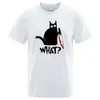 Herren-T-Shirt atmungsaktives Material Messer Katzendrucken übergroße T-Shirt lässig losen lässiges Hemd O-Neck T-Shirt Männliche Tops Kleidung