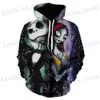 Sweats à capuche masculine Sweatshirts Autumn New Hallown Hoodies Nightmare Before Christmas 3D Print Sweat à capuche Men de la mode Fashion surdimension