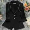 Blazers 4xl Blazer Blazer Perge Rigiane Femme Summer Suncreen Veste Blue Cardigan Lady Fashion 2022 Black One Button Mot