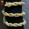 2024 LIFENG JEWELRY HIP HOP BLING RAPPER SMYCHRY VVS Moissanite Rope Necklace Iced Out 12mm Cuban Link Chain