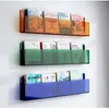 Wall Mount Acrylmagazinhalter Floating Bücherregal Organizer Ordner, hängende Literaturlagerstange Broschüre -Display Regale Regale