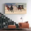 Vijf lopende paardenposter Wild Animals Canvas Painting Posters and Prints Wall Art Picture Cuadros for Living Room No Frame