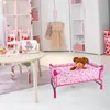 Simulation Doll Stroller Set Pink Baby Stroller Pretend Play Toys Nursery Role Play Doll House Furniture Set Doll Crib Cart Toys 240403