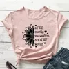 As camisetas femininas são a mudança que você deseja ver na camiseta mundial engraçada citação inspiradora camiseta casual feminino gráfico girassol tee top