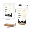 Party Decoration Reusable Ramadan Calendar Board Wooden Base Table Ornament Mubarak Eid Advent Day Suhoor Iftaar Countdown Gifts With Pen