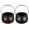 Plates 2 Pcs Witch Jar Halloween Candy Bulk Sweets Pot Portable Bucket Container Plastic Trim Mini Party