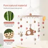 Baby Crib Wood Crochet Rabbit Bed Bell Wol Ratels speelgoed Mobile Toddler 0-12 maanden Mobiele rammelaars Carrousel voor COTS Musical Gift