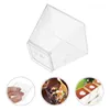 Disposable Cups Straws 100PCS 60ML Transparent Dessert Hard Plastic Trapezoid Square Cup Food Grade Portion For Party