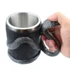 Kubki Silver Black Cobra Cup Cup Stal Stael Dwub -Way Mub Mub Office Home Personalizowany zestaw do picia