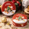 Opakowanie prezentów 2024 Wesołych świąt cukierków pudełko drzewa okrągłe pojemnik na puszki herbatniki orzechowe pudełka