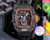 Projektant luksusowych męskich zegarek na nadgarstek Super mechaniczne zegarki RM50-03 Business Leisure Fibre Fibre Cage Designer Niesamowity styl wysokiej jakości