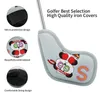 Couverture de golf club 9pcs Panda Broidered Club Étiquette de club pour Irons Woods Hybrides accessoires de golf élégants durables pour