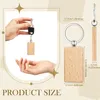 Keychains 50pcs Holzschlüsselkettenrechteck Holzlücken Schlüsselkette unvollendete Ring -Blank -Tag für DIY -Geschenkhandwerk