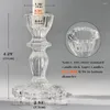 Candle Holders 6Pcs Glass Taper Set Clear Crystal Tall Bulk Holder For Home Wedding Party Valentines Table Decor