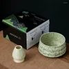 Ensembles de VIE MCJ 4PCS Ritual Matcha Bowl With Bamboo Set Chinese Tea