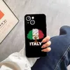 Flag Italy Telefonfodral för iPhone 14 13 Pro Max 12 XR X XS Mini 6 6S 7 8 Plus SE 2020 2022 Högkvalitativ mobiltelefontillbehör