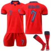 2223 World Cup England Away Red No.9 Kane 19 Mount 10 Stirling 20 Foden Football Shirt