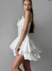 Urban Sexy Dresses White Brithday Dress for Women Prom Gown Luxury Party Evening Dresses Holiday Dress 2024 Summer Woman Clothes Ruffle Mini kjolar 24410